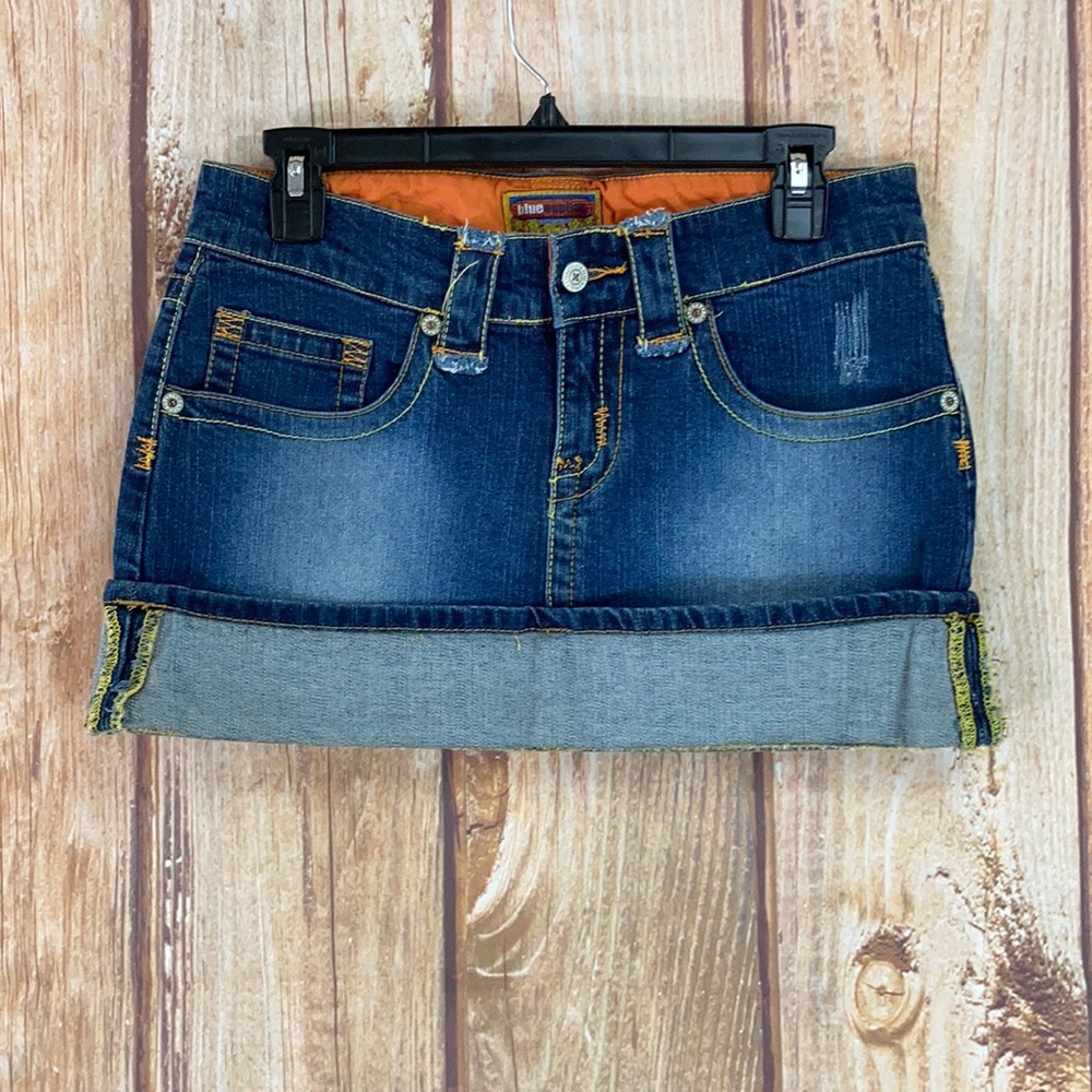 ➡️Blue Asphalt Distressed Denim Mini Skirt Size 5